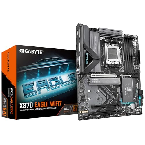 Gigabyte X870 Eagle Wifi7 Scheda Madre - Supporta Cpu Amd Ryzen 9000, Vrm A 14+2+2 Fasi, Fino A 8000Mhz Ddr5 (Oc), 1Xpcie 5.0, Wi-Fi 7, Lan 2.5Gbe, Us