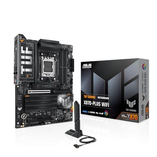 Asus Tuf Gaming X870-Plus Scheda Madre Wifi Atx, 16+2+1(80A) Stadi Di Alimentazione, Ddr5, Pcie 5.0, Gpu Di Nuova Generazione, 4 Slot M.2, Wifi 7, Usb