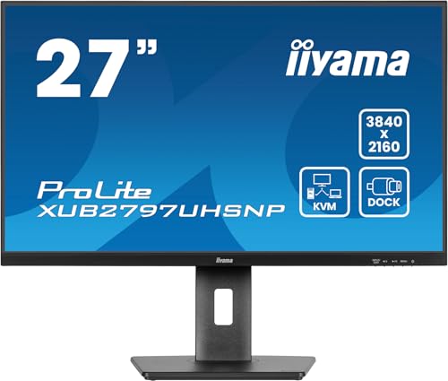 Iiyama Monitor Xub2797Uhsnp-B1-27, Ips, 3840 X 2160/60Hz, 1H1Dp1C, Has, Rj45