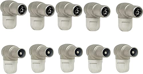 Televes Connettori Per Antenna Tv Dtt, Confezione Da 5 Pezzi Maschio 4130 + 5 Pezzi Femmina 4131