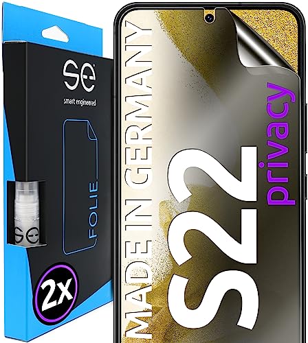 Smart Engineered S.E - Pellicola Protettiva Privacy Per Samsung Galaxy S22, Set Da 2 Pellicole Protettive In Germania, Per Galaxy S22, Anti-Spy, Senza