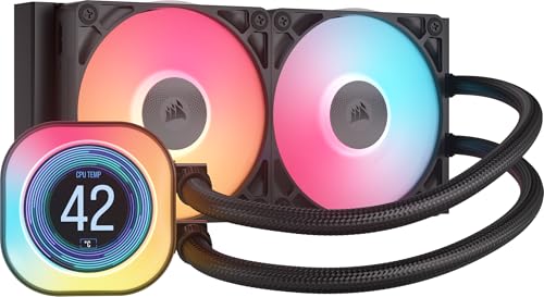 Corsair Icue Link Titan 240 Rx Lcd Raffreddatore Cpu A Liquido – Motore Di Raffreddamento Flowdrive – Intel Lga 1851/1700, Amd Am5/Am4 – 2X Rx120 Vent