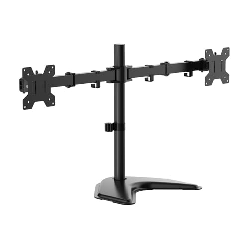Aisens - Dt32Tsr-285 - Supporto Da Tavolo Con Cavalletto Eco Girevole E Inclinabile Per Monitor/Tv 10 Kg (3 Pin, 2 Braccia) Da 17-32, Nero