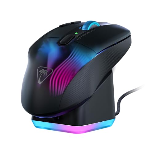 Turtle Beach Kone Xp Air - Mouse Da Gioco Wireless Rgb Ergonomico Personalizzabile, Sensore Ottico A 19K Dpi, 100 Ore Di Batteria E Base Di Ricarica -