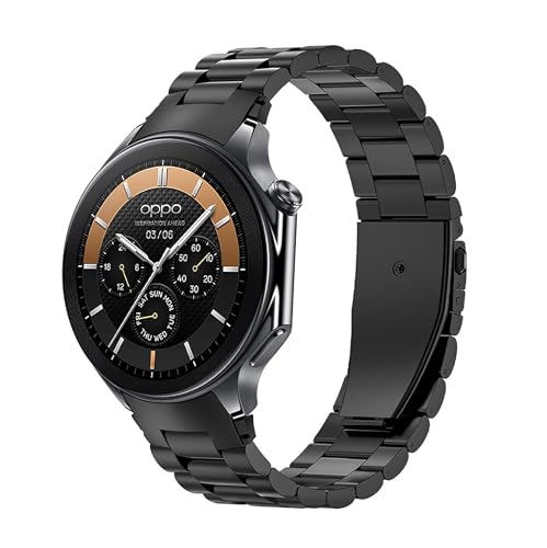 Giopuey Cinturini Compatibile Con Oneplus Watch 2/2R, Acciaio Inossidabile Cinturino [Resistente All'Usura] - Black