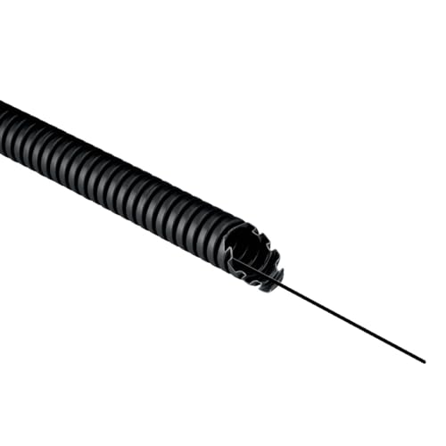 Tubo Corrugato In Pvc, ⌀16Mm, Nero, Con Tirafilo, Classificazione 33212, 50 Metri, Serie Tc15 - Elettrocanali Ectc151650T