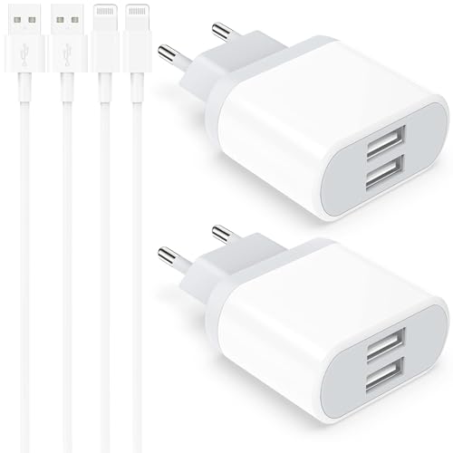 Caricatore For Iphone, 4-Pack 2M Cavo Con Caricabatterie Compatible For Iphone Xr X Xs 8 7 6 6S Plus 11 12 13 14 Pro Max Mini Se 5S 5 5C, Charger Cari