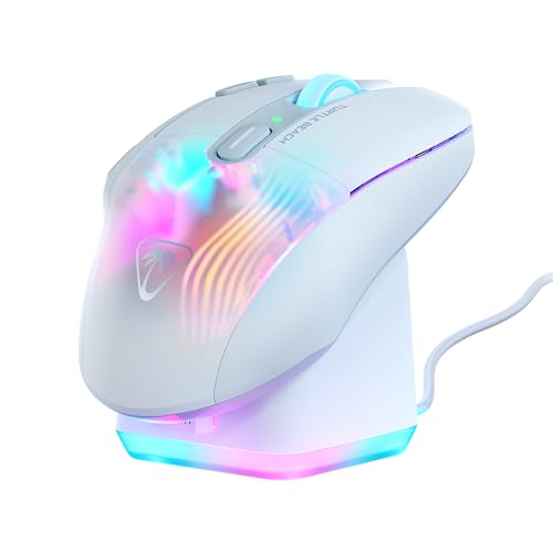 Turtle Beach Kone Xp Air - Mouse Da Gioco Wireless Rgb Ergonomico Personalizzabile, Sensore Ottico A 19K Dpi, 100 Ore Di Batteria E Base Di Ricarica -