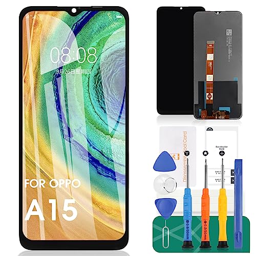 Per Oppo A15 Schermo Di Ricambio Per Oppo A15S Display Lcd Per Oppo A15 Touch Screen Digitizer Assembly Cph2185 Kit Di Riparazione (Nero)