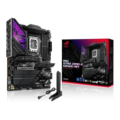 Asus Rog Strix Z890-E Gaming Wifi, Scheda Madre Intel Atx, 18+1+2+2 Fasi Di Alimenrtazione, Slot Ddr5, Pcie 5.0, Gpu Di Nuova Generazione, 7 Slot M.2,