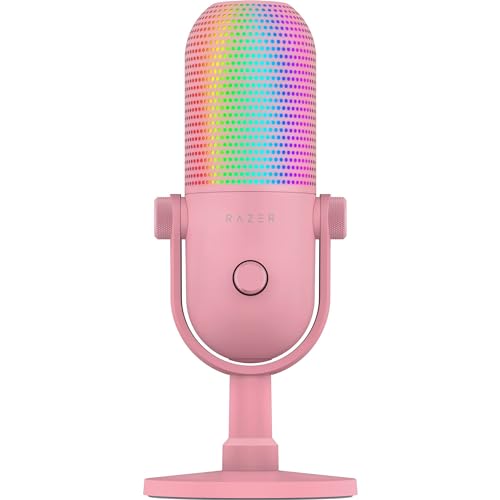 Razer Seiren V3 Chroma - Microfono Usb Rgb - A Condensatore Supercardioide Con Funzione Tap-To-Mute (Illuminazione Reattiva, Limitatore Di Guadagno Di