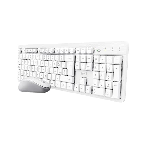 Trust Ody Ii Set Tastiera E Mouse Wireless Silenziosi Italiano Qwerty, Tasti A Profilo Ribassato, Unico Ricevitore Usb, Resistente Agli Sversamenti, K