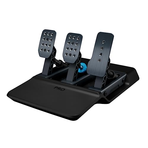 Logitech G Pro Racing Pedals, Pedali Per Simulazioni Di Corse Con Freno Con Cella Di Carico Da 100 Kg, Completamente Personalizzabili, Molle Ed Elasto