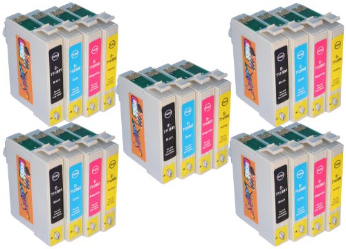 Start - 20 Cartucce Di Ricambio Compatibili Con T0711, T0712, T0713, T0714 - Nero - Ciano - Magenta - Giallo