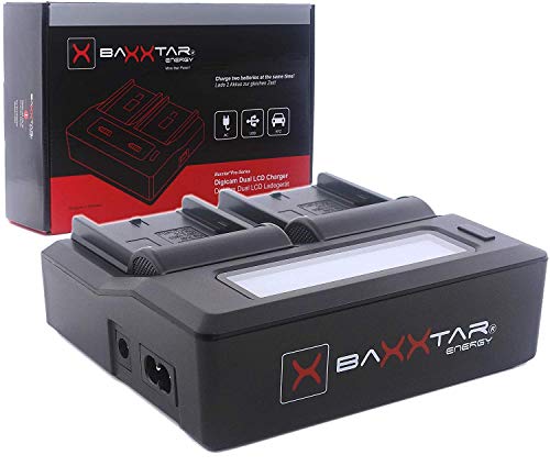 Baxxtar Caricabatterie Pro Bp-U30 Bp-U35 Bp-U60 Bp-U65 Bp-U70 Bp-U90 Bp-U95 Bp-U100 - Lcd Dual