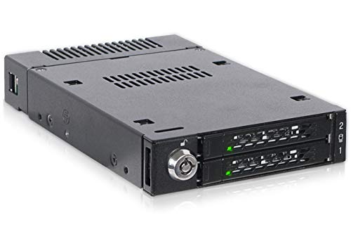 Icy Dock Mobile Rack, Robusto Enclosure Rack In Metallo Per 2 Ssd Pcie 4.0 Nvme M.2, Minisas Hd Sff-8643, Adatto A Ssd Pcie M.2 Nvme Da 30 Mm A 110 Mm