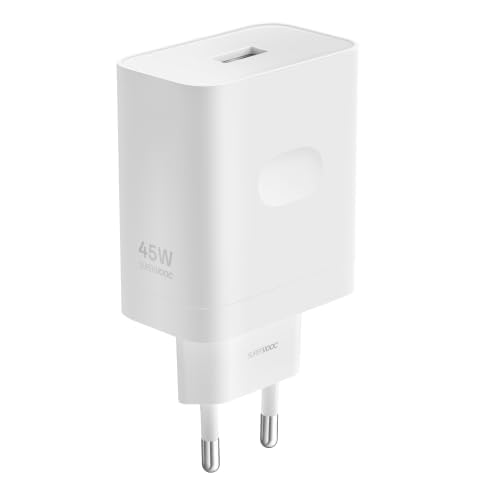 Oppo Caricatore Supervooc 45 W - Usb, Ricarica Rapida, Caricatore Originale Oppo, Cavo Non Incluso - Bianco