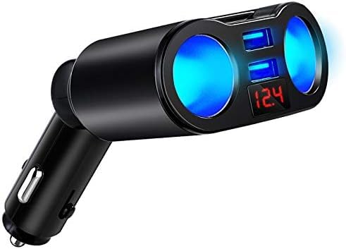 Caricabatteria Da Auto Accendino Accendisigari Auto Usb Splitter, 120W 12V / 24V 2 Prese Adattatore Per Auto