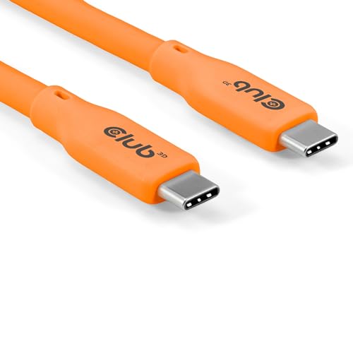 Club 3D Cac-3000 Usb4 Gen2X2 Type-C Bidirezionale Arancione 4K60Hz, Data 20Gbps, Pd 240W (48V/5A) Epr M/M 2M Arancione