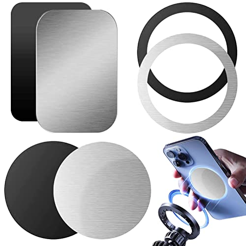 Devenirriche Piastrine Metalliche Per Telefono Cellulare, 6 Pezzi Ultra Sottili In Metallo Per Auto, Supporto Magnetico Per Cellulare, Piastra In Meta