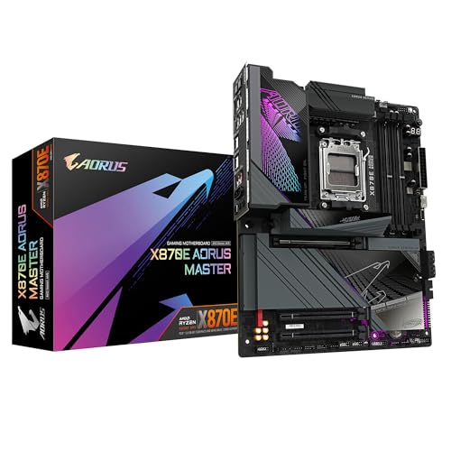 Gigabyte Scheda Madre X870E Aorus Master - Supporta Cpu Amd Ryzen 9000, Vrm Digitale A 16+2+2 Fasi, Fino A 8600Mhz Ddr5 (Oc), 3Xpcie 5.0, Wi-Fi 7, Lan