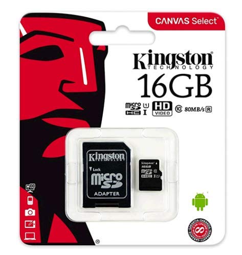 Micro Sd Card 16Gb Kingston Classe 10 Canvas