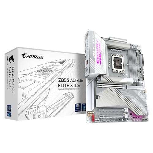Gigabyte Scheda Madre Z890 Aorus Elite X Ice - Supporta Cpu Intel Core Ultra (Serie 2), 16+1+2 Fasi Vrm, Fino A 9500Mhz Ddr5 (Oc), 1Xpcie 5.0 + 4Xpcie