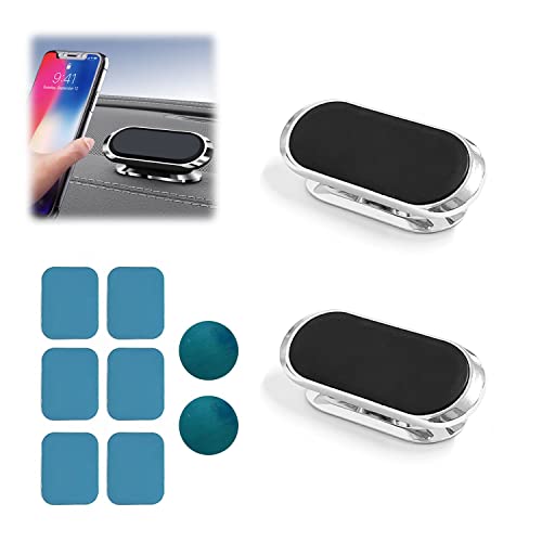 Cqqniu 2 Supporti Magnetici Per Telefono Da Auto, Ad Alta Intensità, Non Bloccano Le Prese D'Aria, Universali, Per Tutti I Telefoni (Argento)