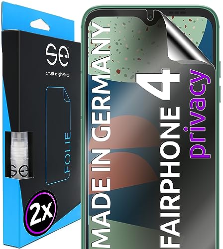 S.E Per Fairphone 4 Pellicola Protettiva Privacy – 2 Pellicole Protettive In Set Dalla Germania, Anti-Peep Fairphone 4 Pellicole Opache, Anti-Spy, Sen