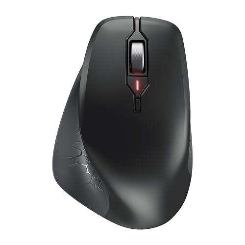 Cherry Stream Mouse Comfort, Mouse Ergonomico Senza Fili Con Poggiapollice Gommato, Particolarmente Adatto Ai Destrimani, 2,4 Ghz, 6 Pulsanti Silenzio