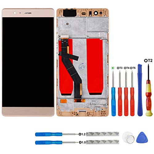 Swark Amoled Display Compatibile Con Huawei P9 Plus Lcd Display Touchscreen (Frame)+Tools (Oro)