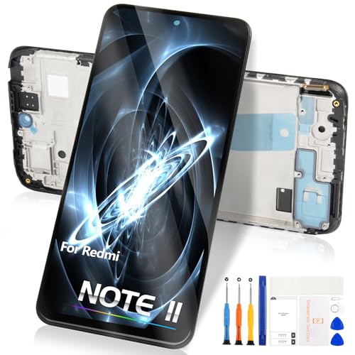 Lcd Schermo Per Xiaomi Redmi Note 11 Display Touch Screen Digitizer Parti Di Ricambio Assembly Per Redmi Note11 4G 2201117Tg/2201117Ti (Nero Con Corni