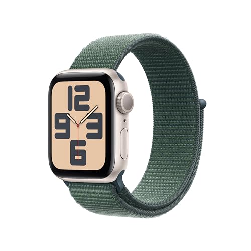 Apple Watch Se (2ª Gen.) Gps 40 Mm Smartwatch Con Cassa In Alluminio Galassia E Cinturino Sport Loop Verde Lago. Tracker Per Fitness E Sonno, App Batt