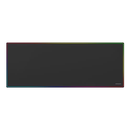 Marsgaming Mmp224, Tappetino Da Gioco Xxl, 880 X 330 Mm, Design Con Bordi Rainbow, Base Antiscivolo In Gomma Naturale, Superficie Nanotessile Ad Alta