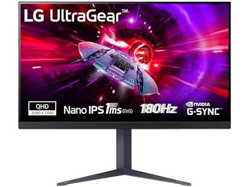 Lg 32Gs85Q Monitor Gaming Ultragear 32" Nano Ips Qhd (2560X1440), 180Hz, 1Ms (Gtg), G-Sync Compatible, Amd Freesync, Hdr 10, Hdmi 2.0 (Hdcp 2.2), Disp