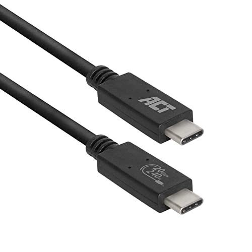 Act Cavo Usb 4 Tipo C, Cavo Thunderbolt 3, Cavo 20 Gbps Usb C, 5 K O Doppio 4 K A 60 Hz Video Per Monitor, Ricarica Epr 240 W, 1 Metro, Certificato Us