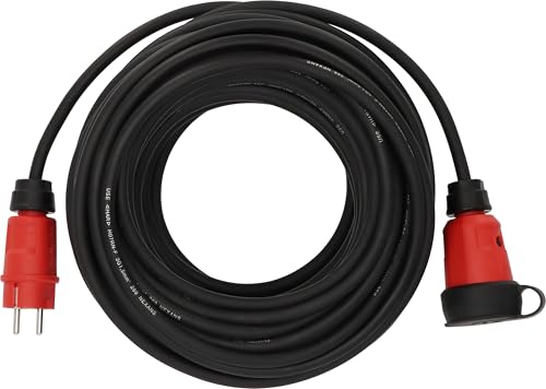 Brennenstuhl Prolunga Professionale Vn 2100 (Cavo Da 25 M H07Rn-F 3G1,5 In Nero, Uso In Cantiere E Uso Esterno Permanente Ip44, Made In Germany)