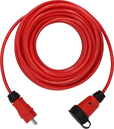 Brennenstuhl Cavo Di Prolunga Professionale Vq 1100 Ip44 (10 M Cavo H07Bq-F 3G1,5 In Rosso, Costruzione Sito Da Usare E Permanente Per Uso Esterno, Pr