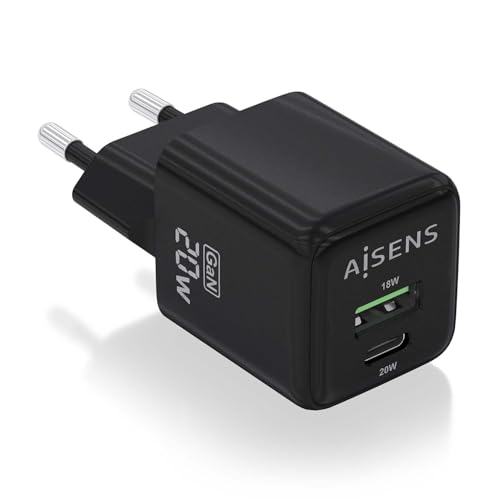 Aisens Caricatore Da Parete Asch-20W2P011-Bk 20W Nero (1 Pezzo)