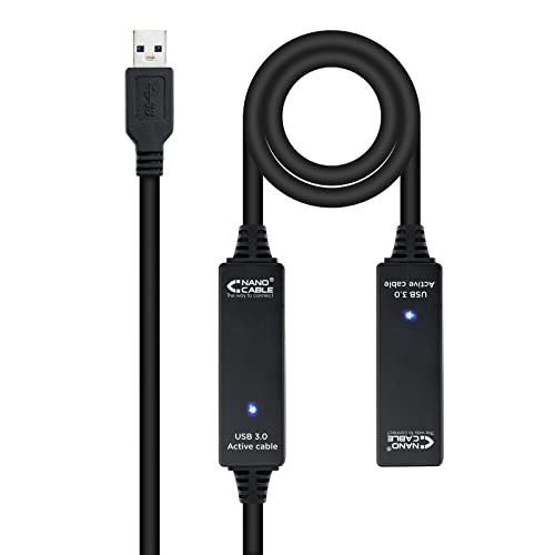 Monkey Ladder Cavo Prolunga Usb 3.0 Con Amplificatore (Tipo A/M-A/H, Maschio-Femmina, 15 M, Colore: Nero