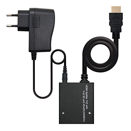 Monkey Ladder Duplicatore Splitter Hdmi V1.3 Ad Alta Velocità 1X2 Con Pigtail, Nero, Con Alimentazione E Cavo Da 50 Cm
