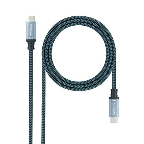 Monkey Ladder Cavo Usb 3.1 Gen2 10 Gbps 5 A, 4 K/60 Hz, Usb-C/M-Usb-C/M, A Rete, Colore: Grigio/Nero, 0,5 M