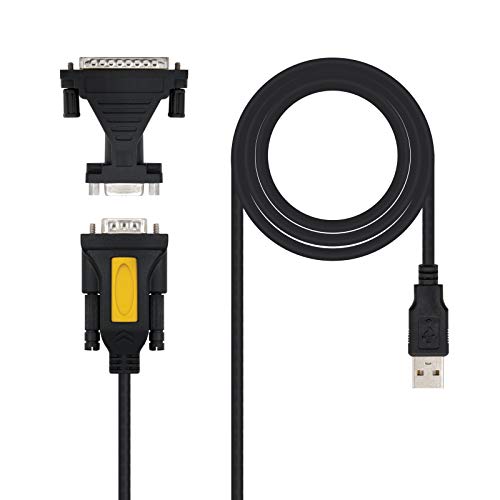 Monkey Ladder Convertitore Usb A Seriale Per Stampante, Tipo A/M-Rs232 Db9/M Db25/M, Maschio-Maschio, Nero, 1,8 M