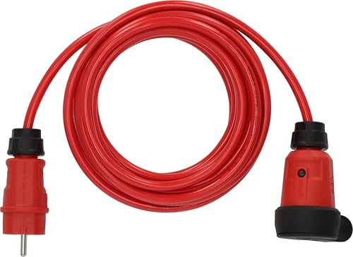 Brennenstuhl Prolunga Professionale Vq 1110 Ip44 (Cavo Da 5 M H07Bq-F 3G1,5 In Rosso, Uso In Cantiere E Uso Permanente All'Esterno, Made In Germany)