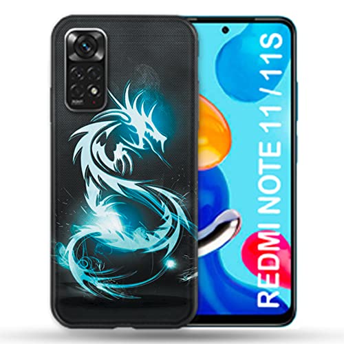 Cokitec Custodia Per Xiaomi Redmi Note 11/11S Fantastico Drago Blu
