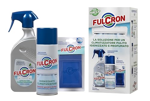 Fulcron Kit Pulizia Climatizzatore, Super Pulitore Per Una Pulizia Profonda, Igienizzante Per Rimuovere Germi E Batteri, Tessere Profumate Note Fresch