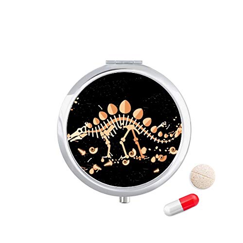 Llgloohoopppjdh Contenitore Da Viaggio Per Pillole E Medicine Con Motivo Di Erba Di Dinosauro, Con Specchio
