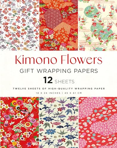 Kimono Flowers Gift Wrapping Papers - 12 Sheets: High-Quality Wrapping Paper