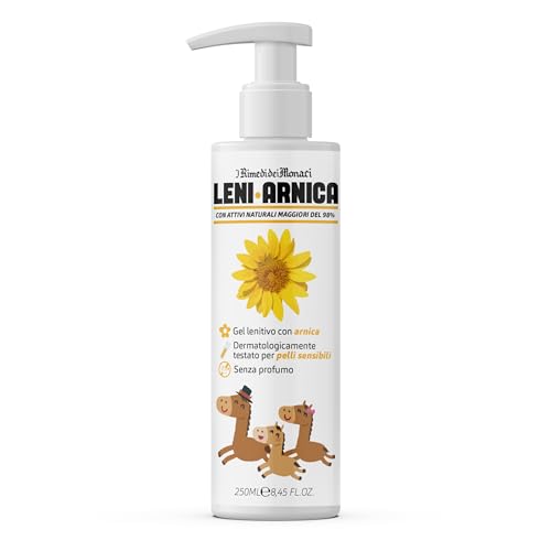 Leniarnica Gel 250 Ml - Arnica Montana Al 98% Per Pelli Sensibili - Lenitivo, Ipoallergenico, Senza Profumo - Dermatologicamente Testato
