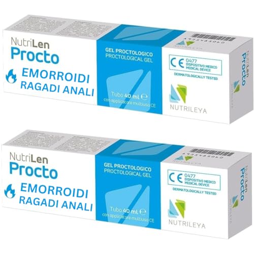 Nutrilen Procto, 80Ml - Crema Naturale Per Emorroidi, Ragadi Anali, Varicosa, Fastidi Interni Esterni - Con Amamelide, Tea Tree, Acido Ialuronico, Oli